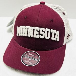 Zephyr Minnesota Golden Gophers Harvest Curvature Trucker Hat Cap Adjustable Red